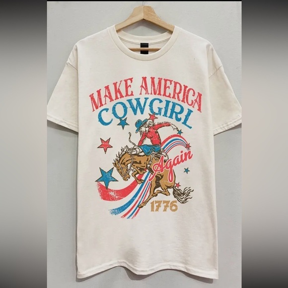 Hi, It’s Birdie Tops - 059- Make America Cowgirl Again T-Shirt